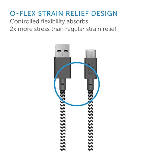 Native Union Night Cable USB-C a USB-A - 3 Metres Ultra-Robusto Reforzado Cable de Carga Lightning a USB con Nudo Lastrado - Compatible con Todos Los Dispositivos USB-C (Zebra)