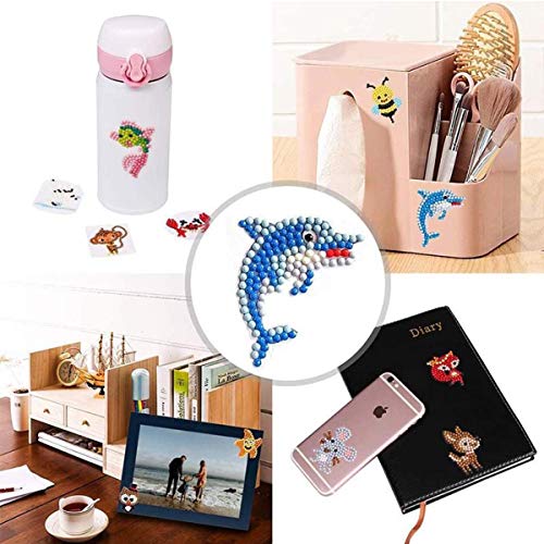 NATUCE 37 piezas DIY 5d Diamante Stickers Kit de Pintura Diamond Painting para Niños, Animales Dotz Rompecabezas De Diamantes Etiqueta para Adultos Principiantes