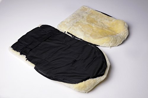 natural ASAN cochecito Saco de pelo de cordero con Auténtica kuscheligen Cordero sanitario universal tamaño para carrito o Buggy, saco de piel de invierno FS de 02 negro negro Talla:Universal