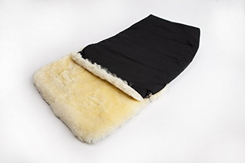 natural ASAN cochecito Saco de pelo de cordero con Auténtica kuscheligen Cordero sanitario universal tamaño para carrito o Buggy, saco de piel de invierno FS de 02 negro negro Talla:Universal