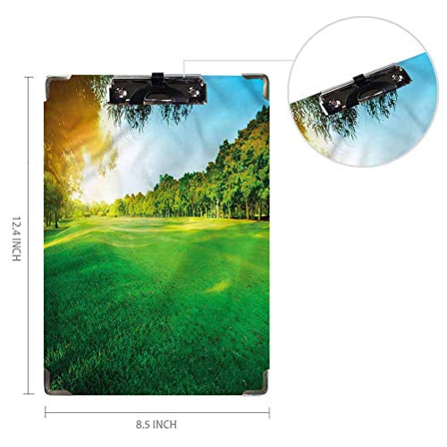 Nature Decor - Portapapeles para oficina, diseño de campo, diseño de parque soleado, para estudiantes de enfermería y trabajador de oficina, para papel de tamaño carta