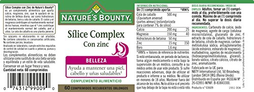 Nature's Bounty Sílice Complex con Zinc - 60 Comprimidos