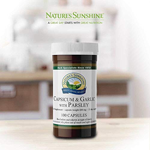 Nature's Sunshine Capsicum & Ajo con Perejil - 100 Cápsulas