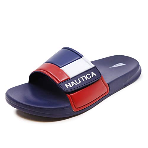 Nautica - Sandalias deportivas para hombre con correas ajustables, Rojo (Bower 2-azul marino/blanco/rojo), 43 EU
