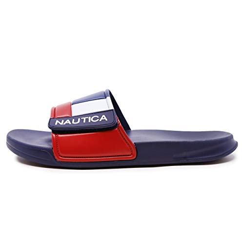 Nautica - Sandalias deportivas para hombre con correas ajustables, Rojo (Bower 2-azul marino/blanco/rojo), 43 EU