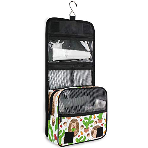 Neceser Colgante de Viaje – Lindo Erizo de Dibujos Animados Bolsa de Maquillaje Organizador para Las Mujeres y Las niñas Impermeable Multicolor Erizo - 1 Large