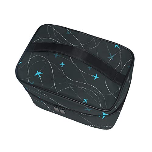 Neceser de maquillaje Airline Aircraft Destinations sin costuras, portátil, con cremallera