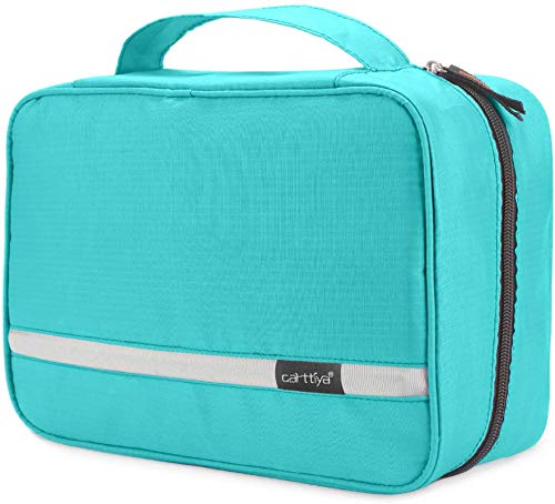Neceser de Viaje, Neceser Maquillaje Grande para Hombre y Mujer, Carttiya Bolsa de Aseo Impermeable para Colgar (Y Azul Claro)