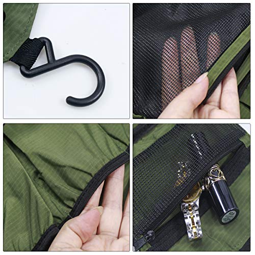 Neceser de Viaje para Colgar Bolsas de Aseo con Compartimento Impermeable y Plegable Bolsa de Cosméticos/Maquillaje con Correa para Hombre Mujer