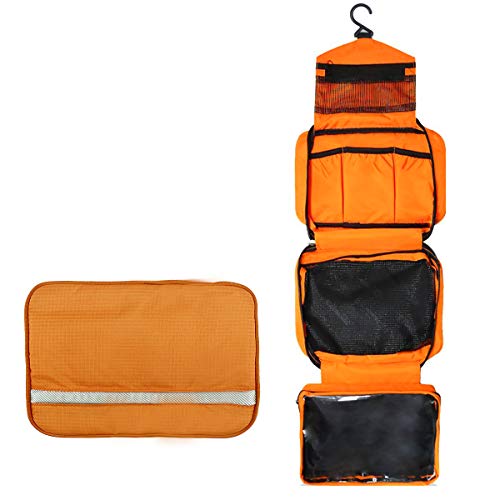 Neceser de Viaje para Colgar Bolsas de Aseo con Compartimento Impermeable y Plegable Bolsa de Cosméticos/Maquillaje con Correa para Hombre Mujer