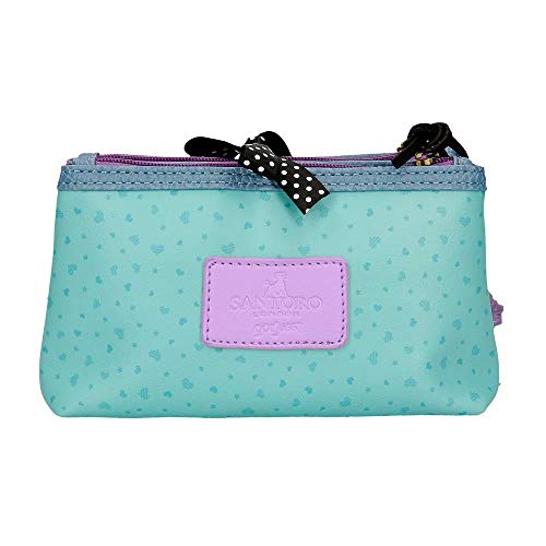 Neceser Pequeño Gorjuss Tres Compartimentos Friends Walk Together, Morado, 20.5x10.5x8.5 cm