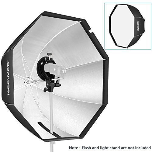 Neewer 120 Centímetros Difusor Octagonal con Soporte de Brazo Tipo S (con Montaje Bowens) y Bolsa de Transporte para Speedlite Studio Flash Monolight, Retrato y Fotografía de Producto