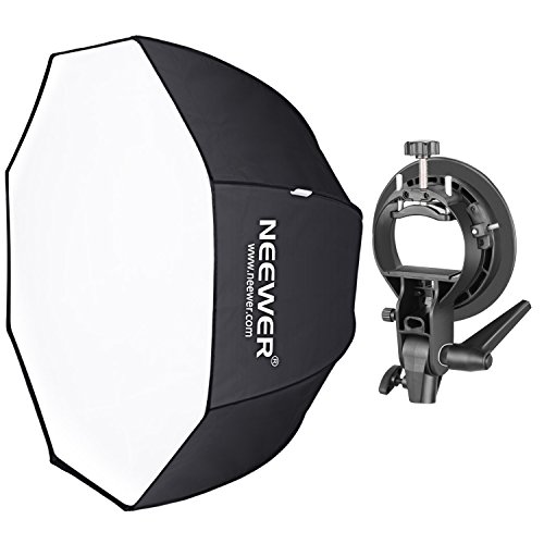 Neewer 120 Centímetros Difusor Octagonal con Soporte de Brazo Tipo S (con Montaje Bowens) y Bolsa de Transporte para Speedlite Studio Flash Monolight, Retrato y Fotografía de Producto