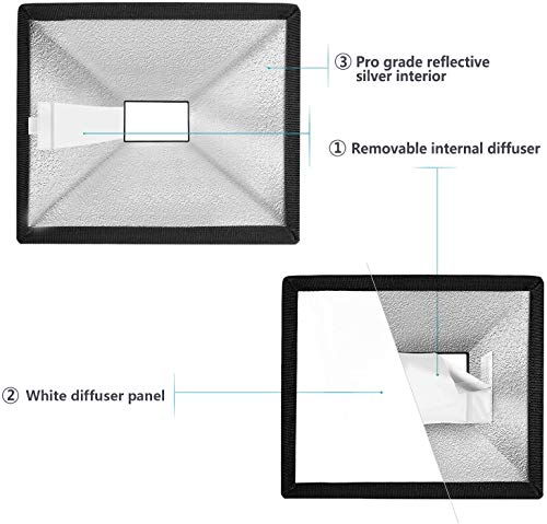 Neewer 15x13cm Difusor Softbox Linterna Speedlite para Canon 580EX II 600EX-RT,YongNuo YN560 III YN560 IV,Nikon SB-900 SB-910,Neewer TT560 TT520 TT660 y Otro Flash DSLR
