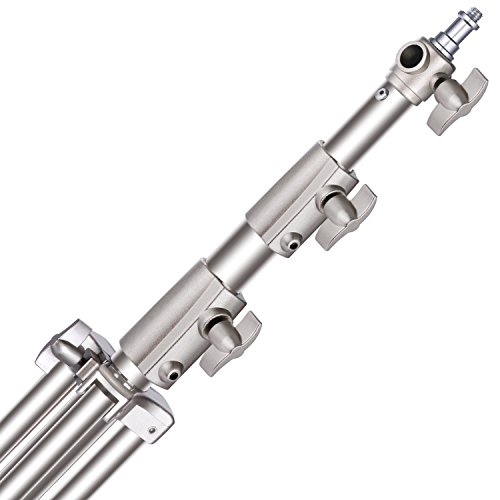 Neewer 2 Piezas luz Soporte Kit, 114 cm/260 cm de Acero Inoxidable Resistente con (1/4 A 3/8 Adaptador Universal para Studio de luz, Monolight y Otros Equipo fotográfico