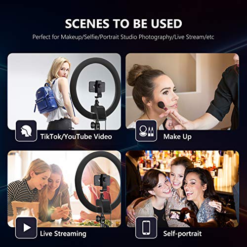 Neewer Avanzado 48cm LED Luz Anillo Soporte Control Táctil Manual con Pantalla LCD Control Remoto 2,4G y Luces Múltiples 3200-5600K Soporte Incluido para Maquillaje Youtube Video (Negro)