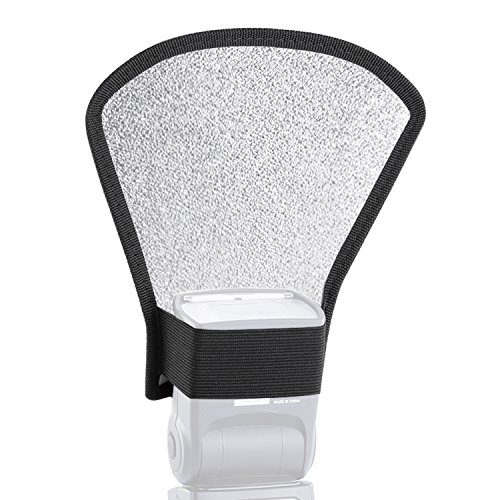 Neewer - Difusor de luz de dos caras (blanco y plata) compatible con Nikon Speedlite SB-600, SB-800, SB-900, Canon Speedlite 380EX 430EX 550EX 580EX, Vivita, Sony, Pentax, Olympus, Yongnuo, Neewer, Godox