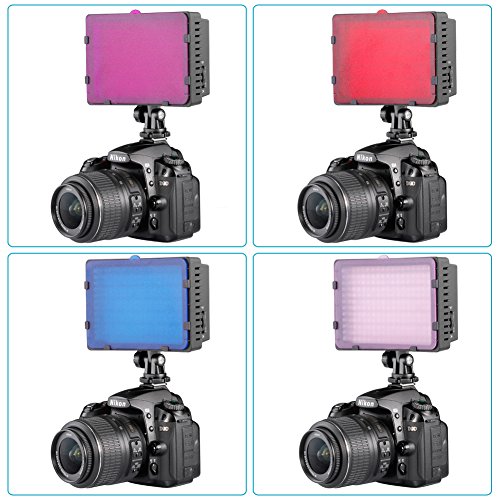 Neewer® Filtro de Color Universal para iluminación Transparente de 4 Unidades (Rojo, Azul, Rosado, Morado) para Neewer, Nanguang CN126, CN160 y CN216 fotografía de luz LED de vídeo