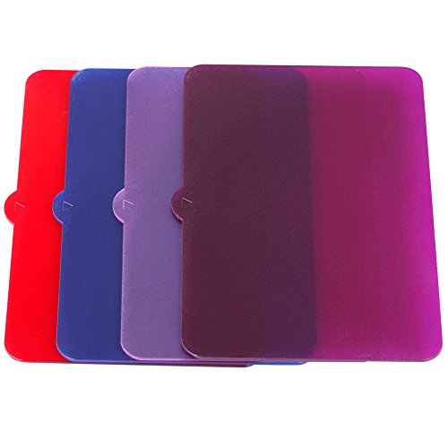 Neewer® Filtro de Color Universal para iluminación Transparente de 4 Unidades (Rojo, Azul, Rosado, Morado) para Neewer, Nanguang CN126, CN160 y CN216 fotografía de luz LED de vídeo