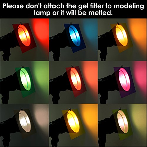 Neewer Kit de 9 piezas Filtro de Gel de Iluminación con 9 Colores Diferentes - 30 x 21 cm Lámina de Corrección de Color Transparente Láminas Plásticas