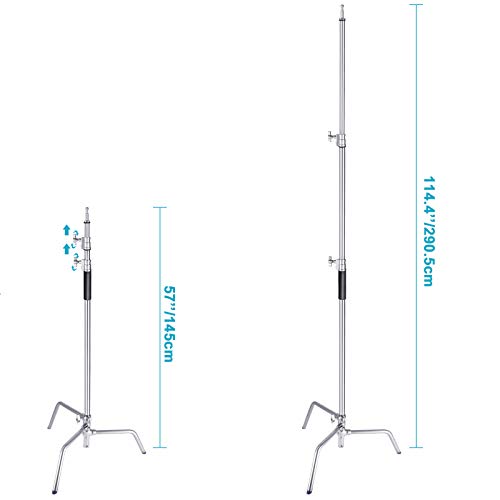 Neewer - Soporte de Acero Inoxidable Resistente para reflectores, softboxes, monolights, sombrillas y sombrillas (5-10 pies)