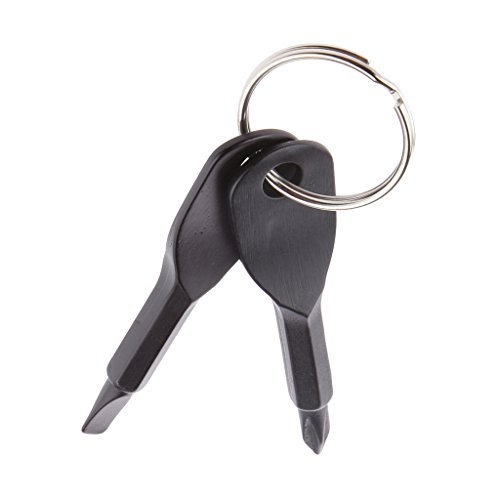 Negras 2 Llaves Destornillador De Acero Inoxidable De Deporte Al Aire Libre Llavero Herramienta De Bolsillo