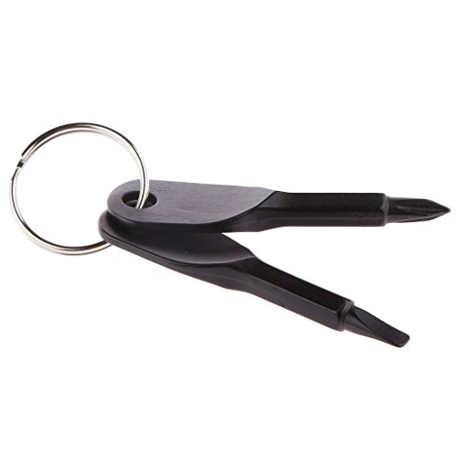 Negras 2 Llaves Destornillador De Acero Inoxidable De Deporte Al Aire Libre Llavero Herramienta De Bolsillo