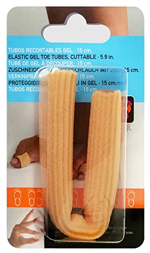 Neh Feet TI7011/S - Protector para Dedos Tubo Elástico con Gel 15 Cm Recortable, EU 35-40 Nude