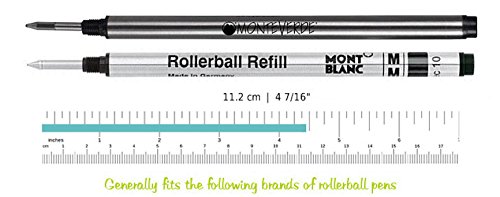 NEO+ Recambios de bolígrafo Compatible con Mont Blanc bolígrafos Rollerball de líneas: Solitaire, Noblesse, Generation, Scent, Bohème, Classic y StarWalker, Jinhao, Gullor Rollerball (10 TINTA AZUL)