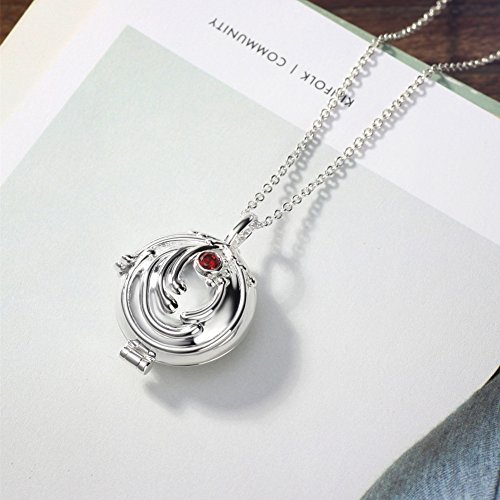 NEOGLORY Collar Plata de Ley Medallón de Verbena Elena Gilbert Diario de los Vampiros