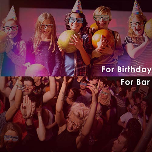 Neon El Wire LED Lighting Up Slotted Shutter Glasses Eyeglasses Eyewear , for Music Concert Live, Stage Performance Show,for Christmas Halloween Wild Party,Dance Ball,Crazy Parties, Raves (Azul 1)