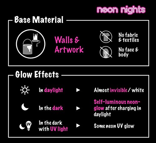 neon nights Pintura Resplandeciente En La Oscuridad Fosforescente Autoluminosa Color Neón Luminiscente Azul