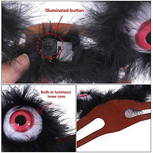 ner Tocado de Mascota de Halloween, Sombrero de decoración de Gato Monstruo de Ojos Grandes y Brillante de Navidad de Halloween, Adecuado para Todos los Gatos y Perros para Carnaval (S)