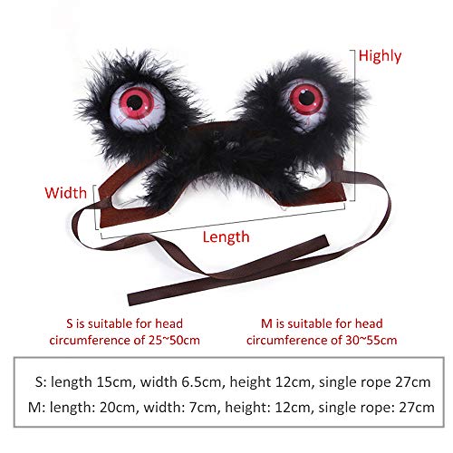 ner Tocado de Mascota de Halloween, Sombrero de decoración de Gato Monstruo de Ojos Grandes y Brillante de Navidad de Halloween, Adecuado para Todos los Gatos y Perros para Carnaval (S)
