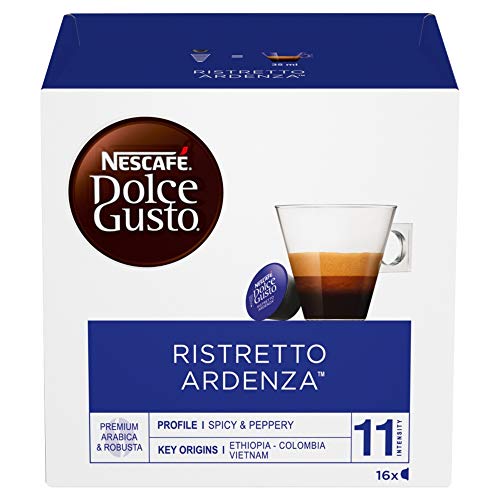 NESCAFÉ Dolce Gusto Café Ristretto Ardenza, Pack de 3 x 16 Cápsulas - Total: 48 Cápsulas de Café