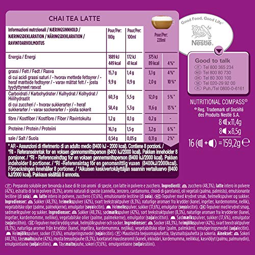 NESCAFÉ Dolce Gusto Chai Tea Latte, Pack de 3 x 16 Cápsulas - Total: 48 Cápsulas de té