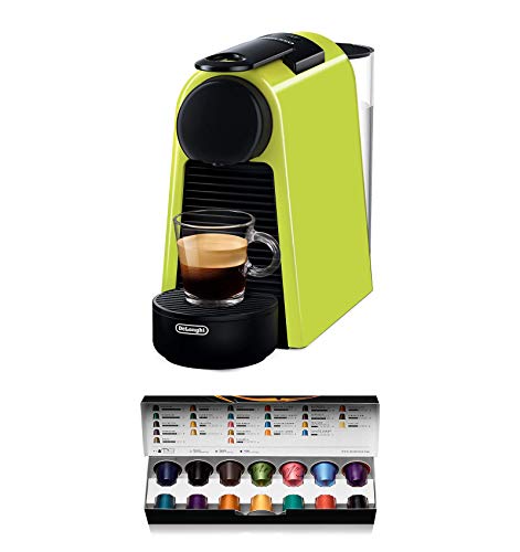 Nespresso De'Longhi Essenza Mini EN85.L - Cafetera monodosis de cápsulas Nespresso, compacta, 19 bares, apagado automático, color lima