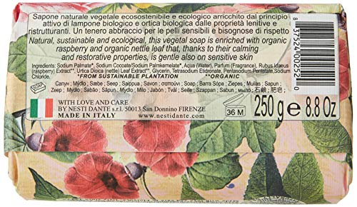 Nesti Dante Bio Natura Wild Raspberry and Nettle Soap Mydło toaletowe Malina i Pokrzywa 250g
