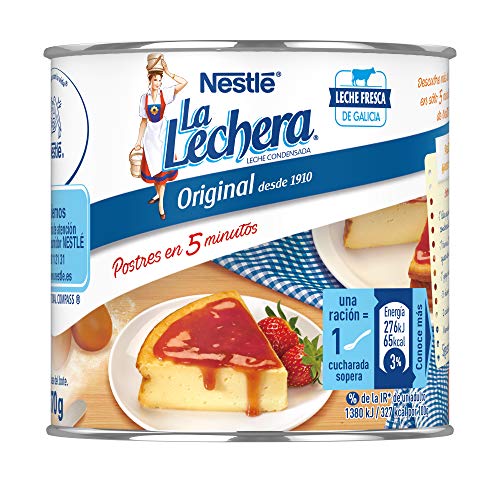 Nestlé La Lechera Leche condensada entera - Lata de leche condensada entera abre fácil - Caja de 12 x 370g