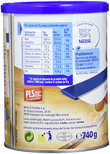 Nestlé La Lechera Leche condensada entera - Lata de leche condensada entera abre fácil - Caja de 12 x 740g