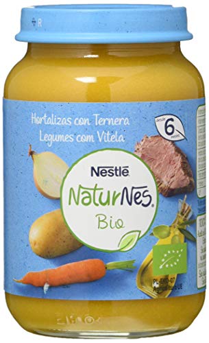 Nestlé Naturnes Bio Puré Hortalizas Con Ternera Tarrito Para Bebés Desde 6 Meses  - Pack de 12 tarritos 190g