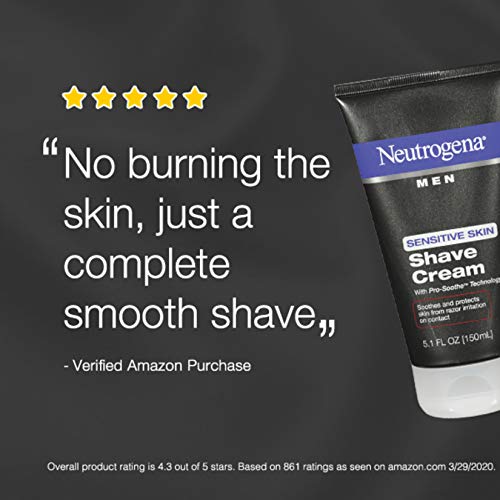 Neutrogena Men Sensitive Skin Shave Cream, 5.1 Ounce (Pack of 2)