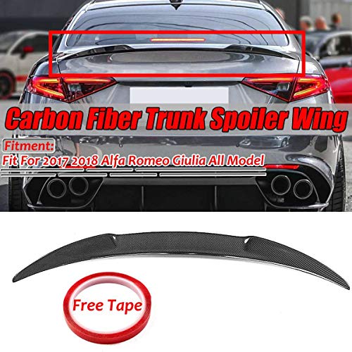 New Real Fibra De Carbono Posterior del Coche del Cargador del Tronco De Labios Que Compite con El Labio Alerón De Alfa Romeo Giulia para 2017-2019 Estilo Quadrifoglio