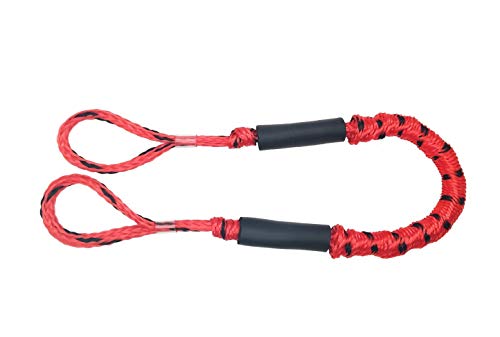 NEWXYX Muelle de 2 Piezas Muelle Bungee Pier 4-5.5 pies Cuerda de Amarre Remo Regalo de Hombre Accesorios de Barco Accesorios de pontón Jet ski (Puntos Rojos y Negros)