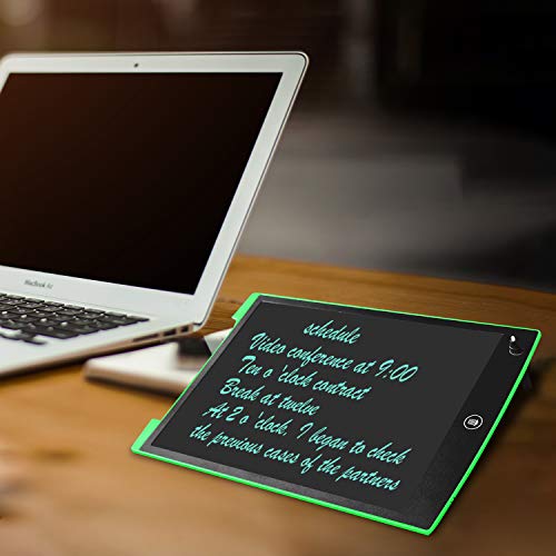 NEWYES 12" Tableta de Escritura LCD, Tableta gráfica, Ideal para hogar, Escuela u Oficina. Pilas Incluidas y 2 Imanes para la Nevera (Verde)