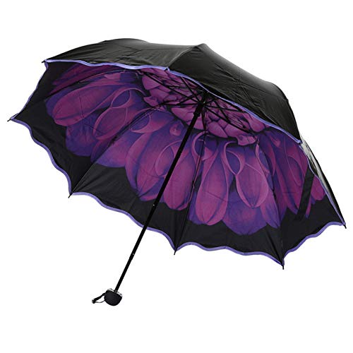 N/F Novedades Paraguas de Viaje Paraguas Plegables a Prueba de Lluvia y Viento Paraguas Plegables de Doble Capa Protección UV Sol/Paraguas
