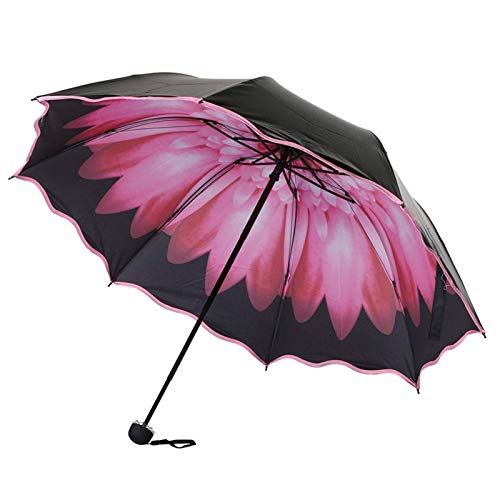 N/F Novedades Paraguas de Viaje Paraguas Plegables a Prueba de Lluvia y Viento Paraguas Plegables de Doble Capa Protección UV Sol/Paraguas
