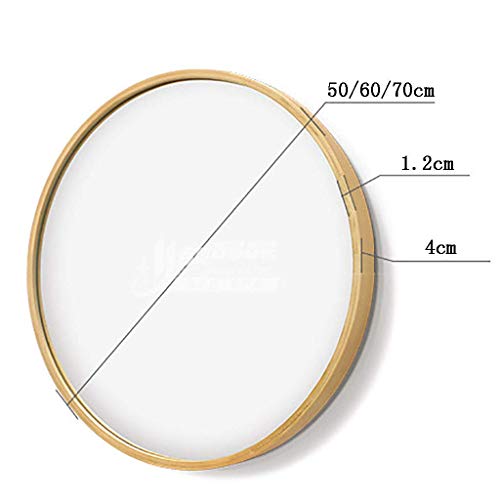 Nfudishpu Espejo con Marco de Madera Maciza Redondo Moderno para Montaje en Pared, Espejo Decorativo para baño y Dormitorio