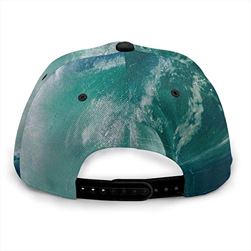 Nicokee Gorra de béisbol Ajustable con diseño de Ondas Marinas, Color Azul y Verde, para Hombres y Mujeres