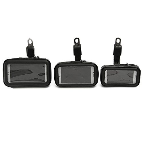 NICOLIE 3.5-5Inch Teléfono GPS Impermeable Estuche Bolsa Bolso Moto Vista Trasera Espejo Mount-S